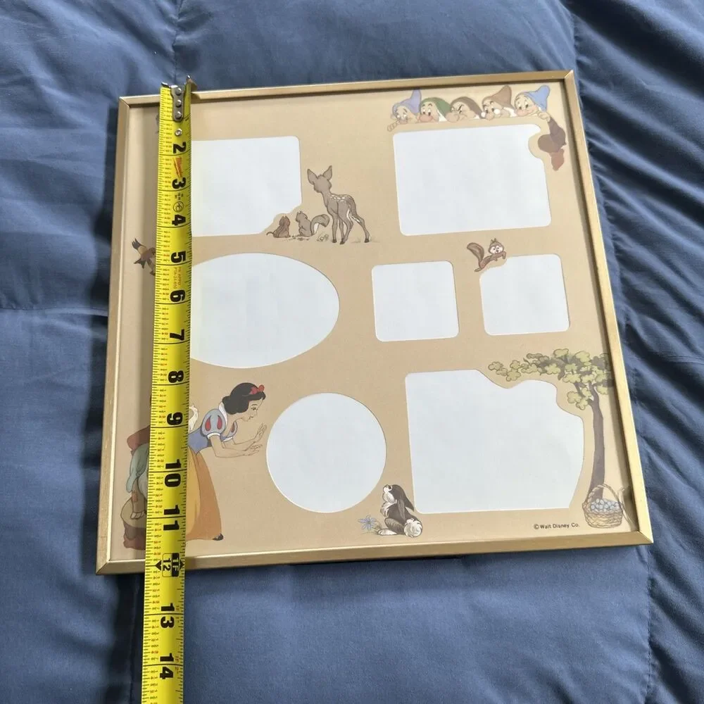 Vintage Disney Snow White Picture Frame Multiple Baby 12x12 Inches